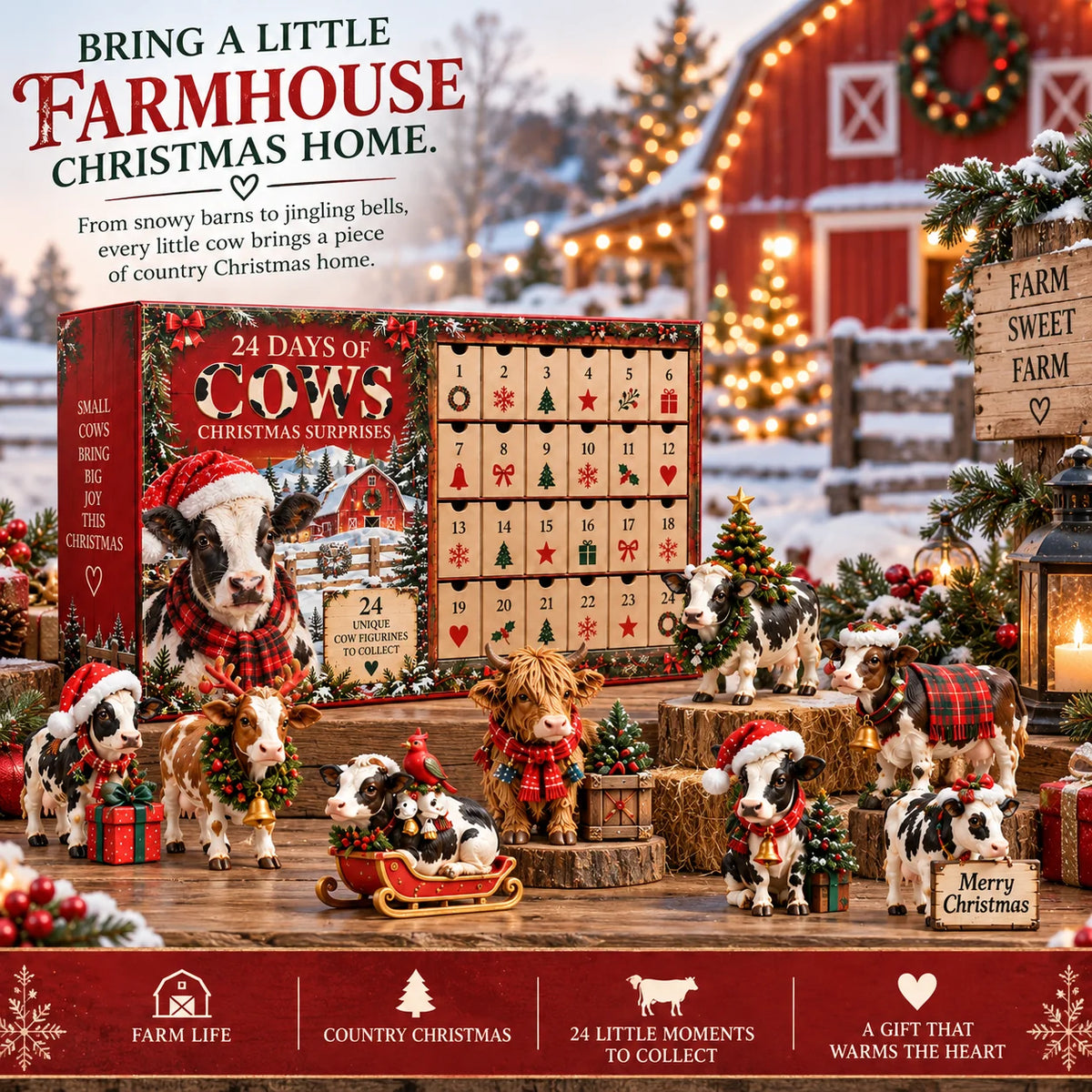 24 Days of Farmhouse Christmas – A Cow Lover’s Holiday Collection🐄❤️
