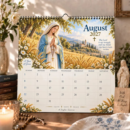 2027 Blessed Mother Wall Calendar – A Year of Grace, Hope & Prayer | Virgin Mary Christian Faith Calendar