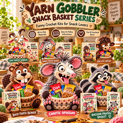 😂 Snack Attack Squad™ – Diy Crochet Funny Animal Snack Basket Collection