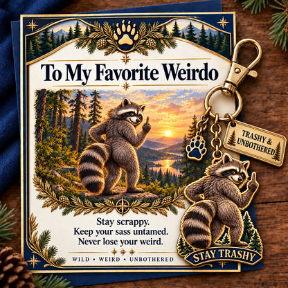 🔥Last Day 50% OFF "To My Favorite Weirdo" Funny Bigfoot Keychain & Gift Card Set 🌲🍑 - Sassy Gag Gift for Best Friends