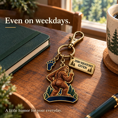 🔥Last Day 50% OFF "To My Favorite Weirdo" Funny Bigfoot Keychain & Gift Card Set 🌲🍑 - Sassy Gag Gift for Best Friends