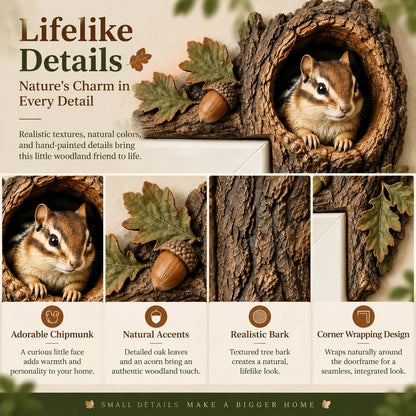 🎅 2026 Christmas Gift 48% Off--🐿️Chipmunk Tree Hollow Door Topper | Woodland Animal Doorway Decor For Cozy Nature Homes