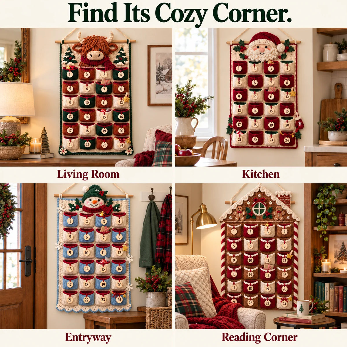 🎄 Christmas Crochet Advent Calendar DIY Kit – 24 Little Surprises, One Cozy Family Tradition