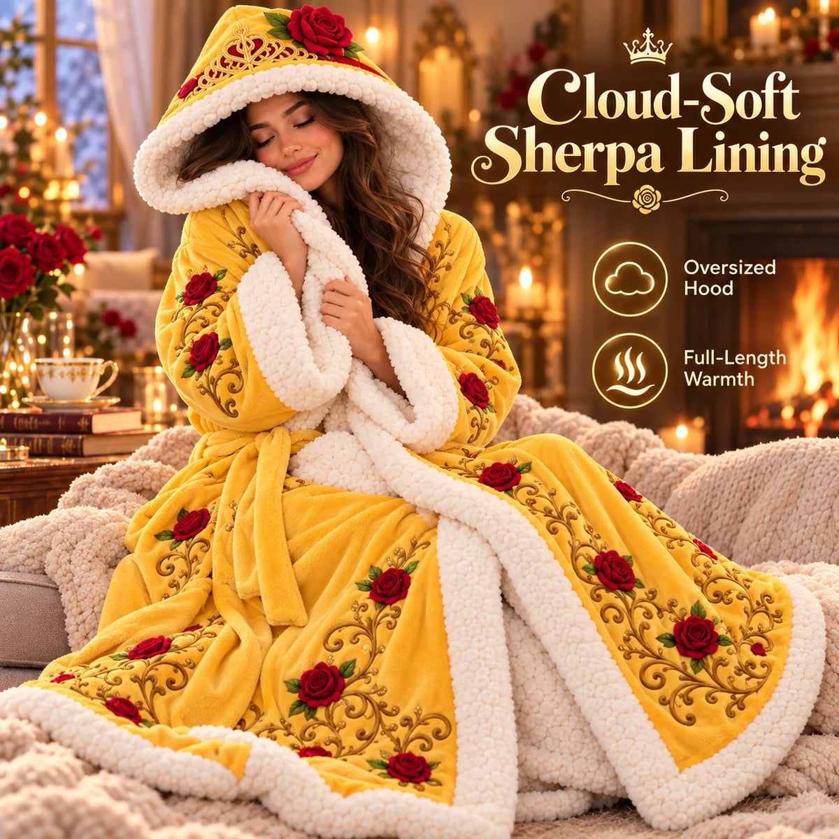 🔥Last Day 49% OFF-👑 Princess Heated Robe ✨ Wrap Yourself in Royal Warmth