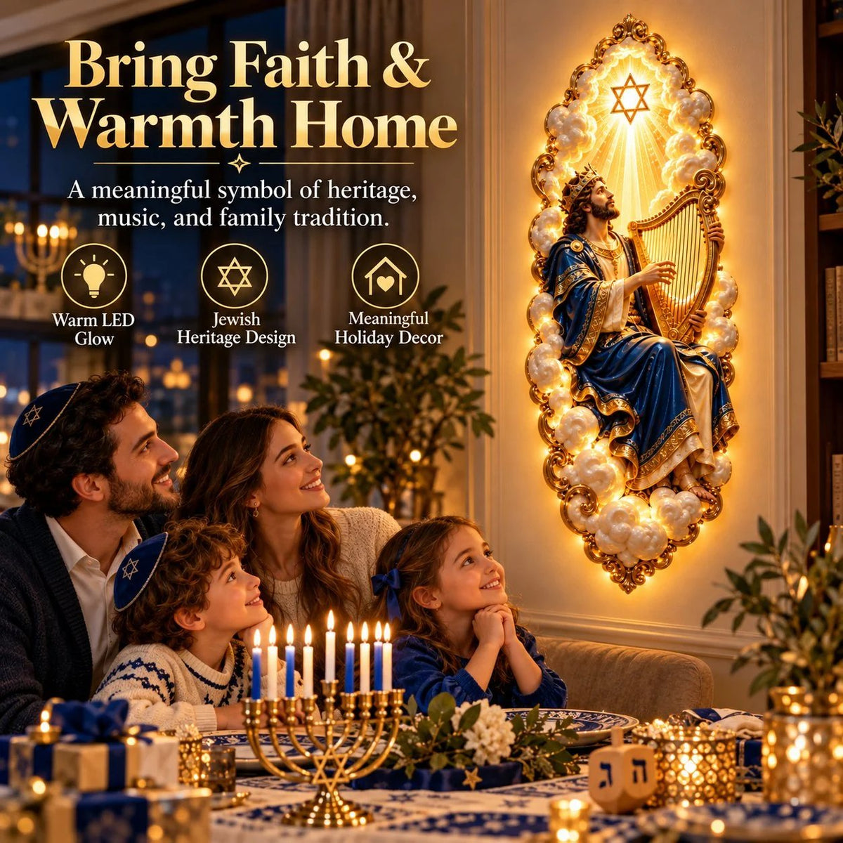 Jewish Heritage Illuminated Wall Art – High Priest Inspired Design