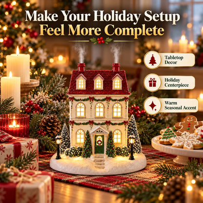 🎄 Christmas Cottage Aroma Diffuser – Cozy Glow & Festive Mist for a Magical Holiday ✨