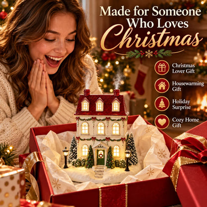 🎄 Christmas Cottage Aroma Diffuser – Cozy Glow & Festive Mist for a Magical Holiday ✨