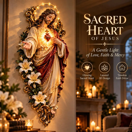 🕊️ Sacred Heart Of Jesus Lighted Wall Decor