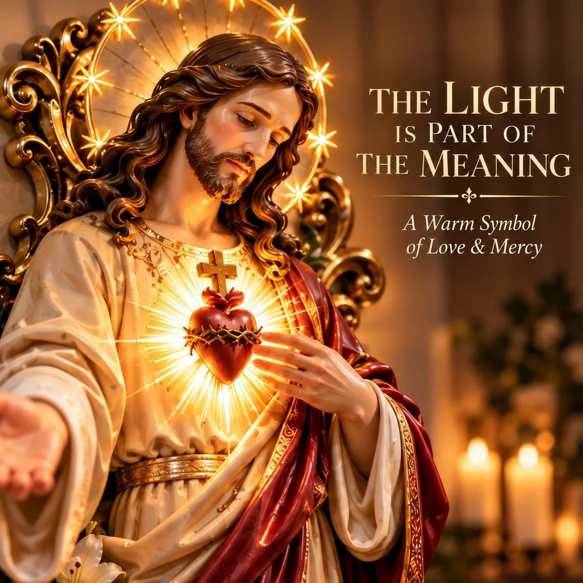 🕊️ Sacred Heart Of Jesus Lighted Wall Decor