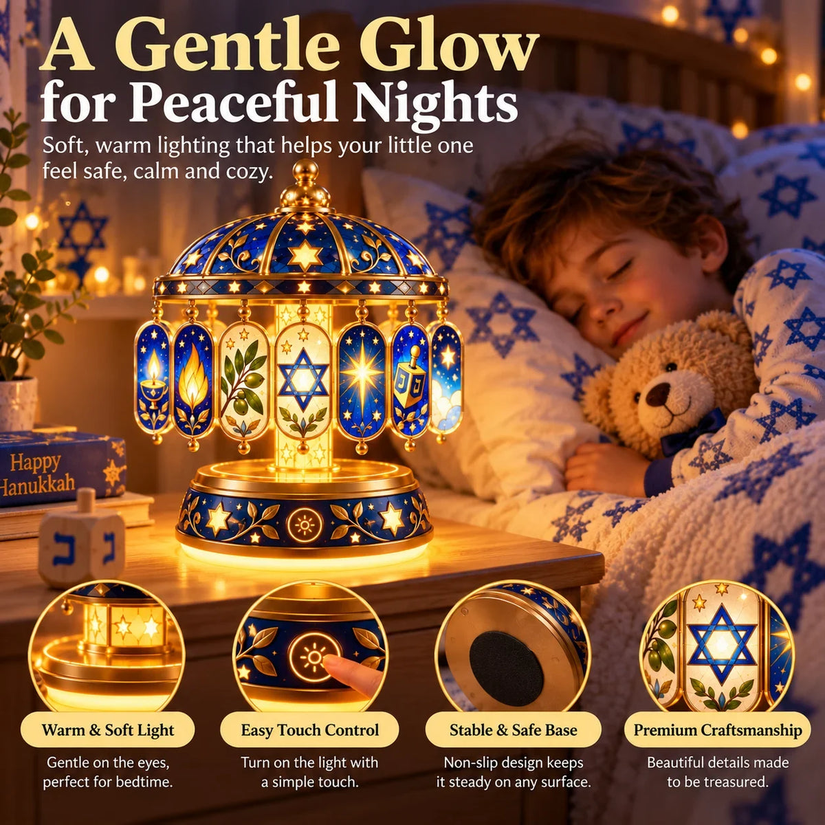 ✨ Eight Nights of Wonder™ – Color-Changing Hanukkah Night Light
