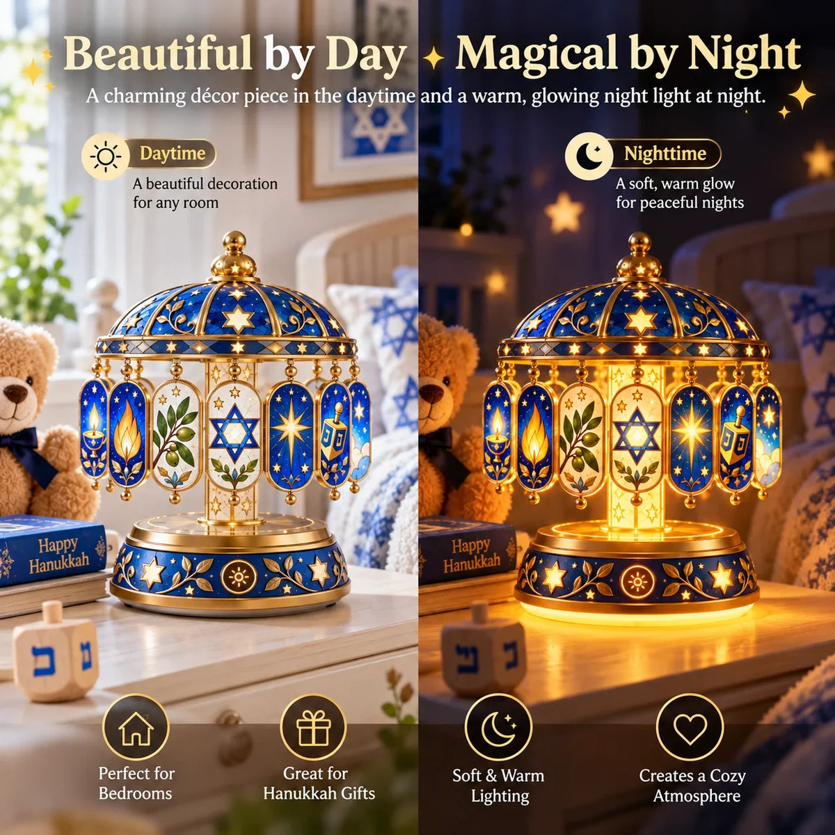 ✨ Eight Nights of Wonder™ – Color-Changing Hanukkah Night Light