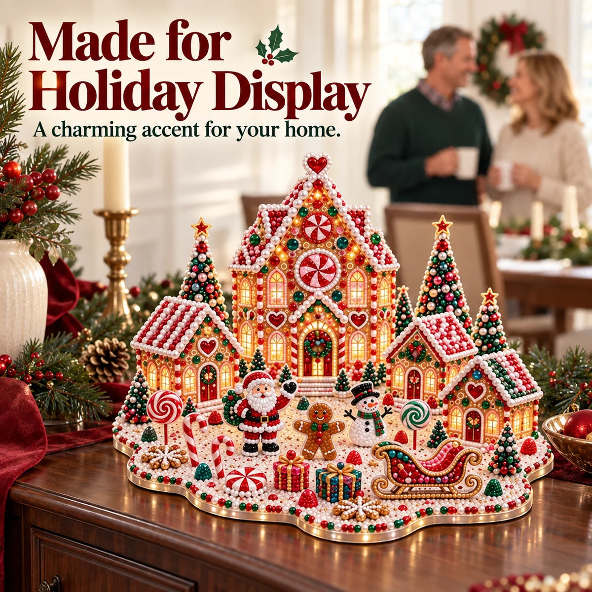 Magical Christmas Village – DIY Rhinestone Set for Festive Table Decor