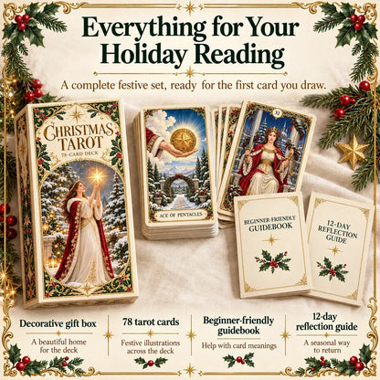 Last Day 48% OFF🎉-🔮 Yuletide Tarot Deck | 78 Festive Cards & A Guided 12-Day Holiday Ritual