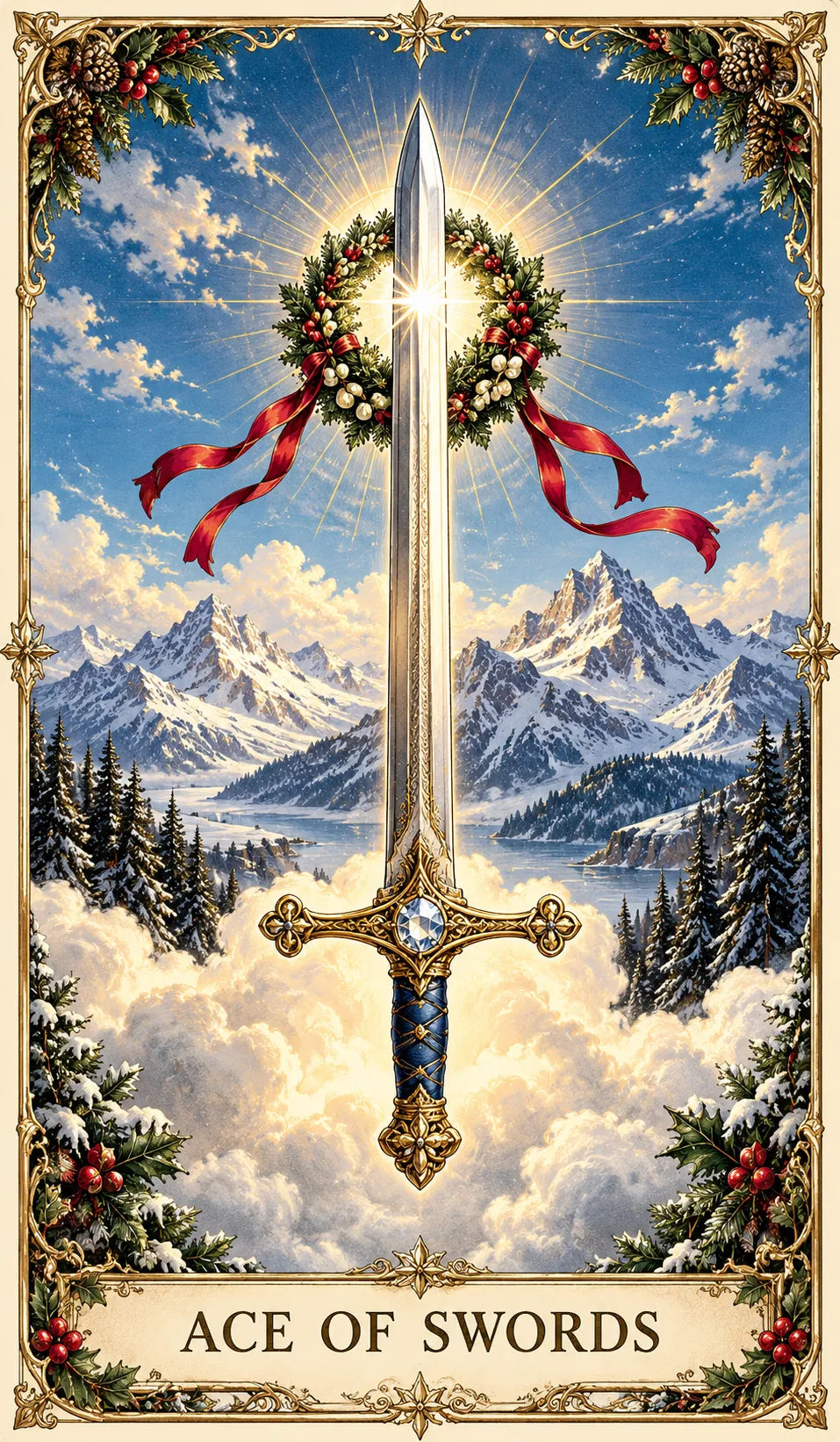 Last Day 48% OFF🎉-🔮 Yuletide Tarot Deck | 78 Festive Cards & A Guided 12-Day Holiday Ritual