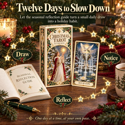 Last Day 48% OFF🎉-🔮 Yuletide Tarot Deck | 78 Festive Cards & A Guided 12-Day Holiday Ritual