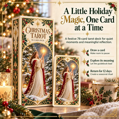 Last Day 48% OFF🎉-🔮 Yuletide Tarot Deck | 78 Festive Cards & A Guided 12-Day Holiday Ritual