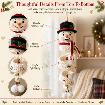 ☃️Crochet Snowman Spiral Ornament Diy Kit  🧶🎄✨