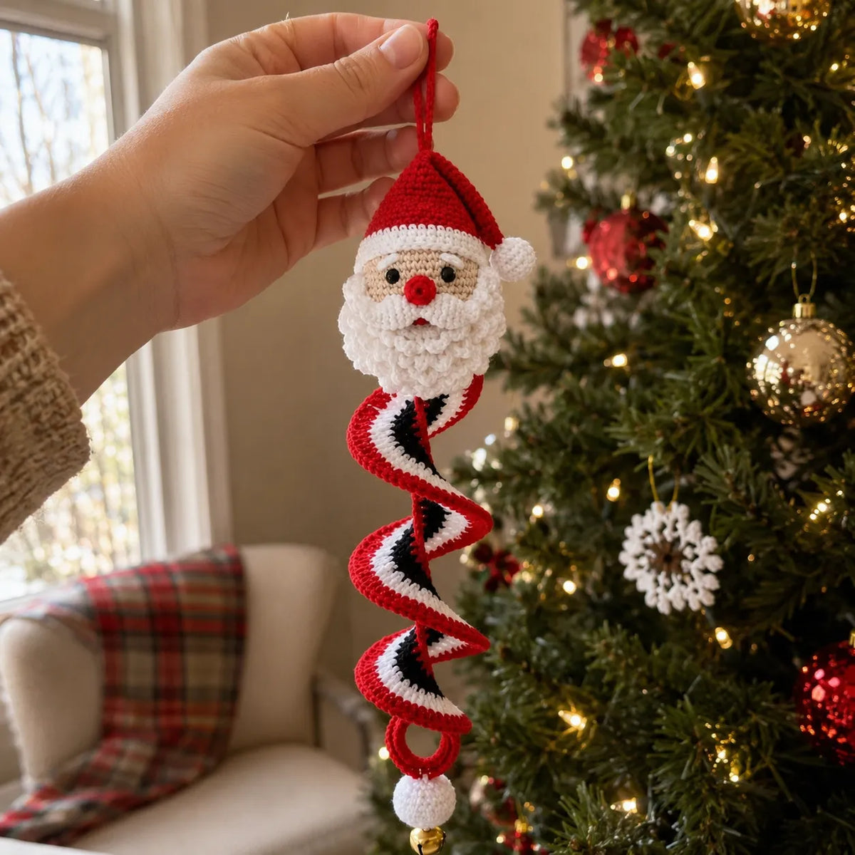 ☃️Crochet Snowman Spiral Ornament Diy Kit  🧶🎄✨