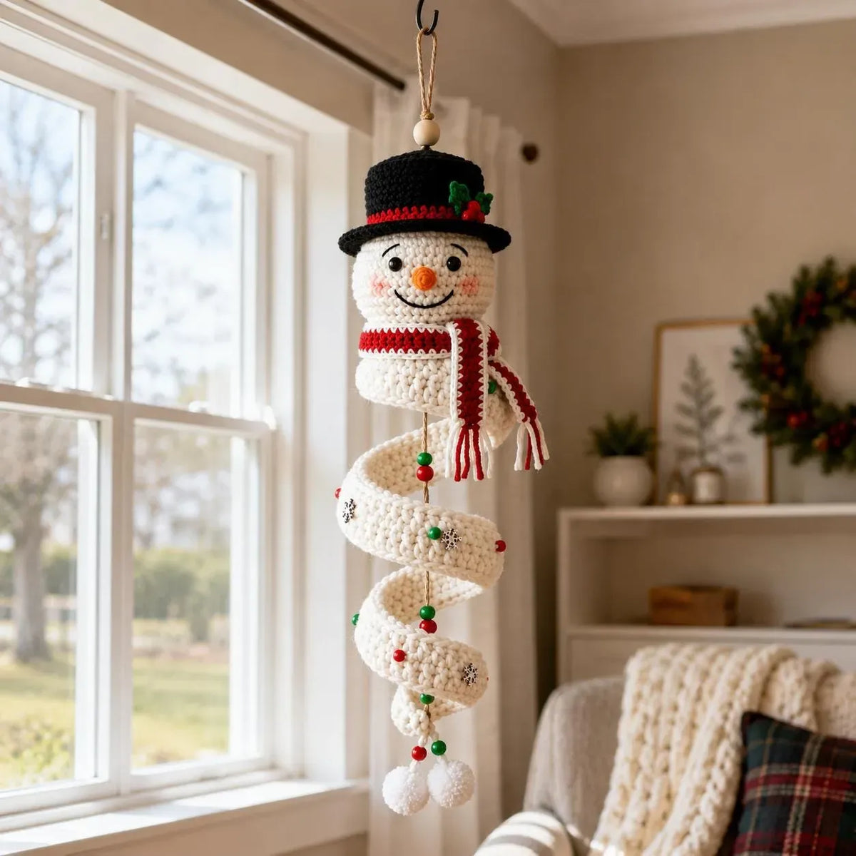 ☃️Crochet Snowman Spiral Ornament Diy Kit  🧶🎄✨