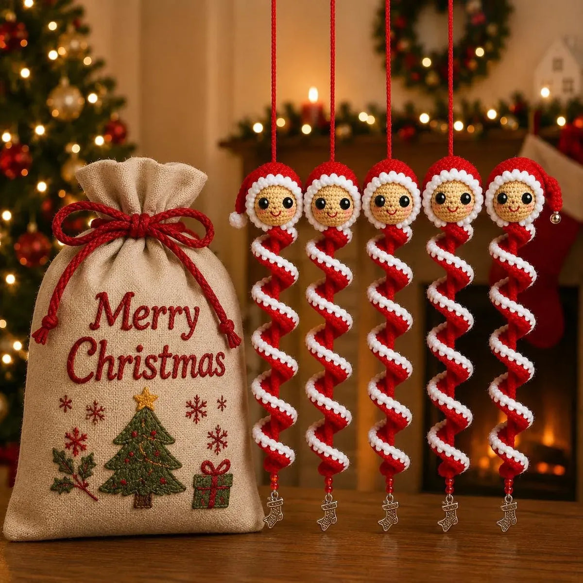 ☃️Crochet Snowman Spiral Ornament Diy Kit  🧶🎄✨