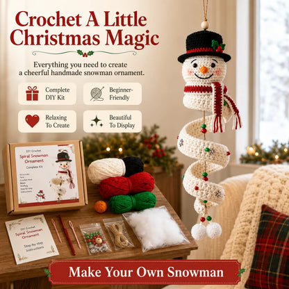 ☃️Crochet Snowman Spiral Ornament Diy Kit  🧶🎄✨