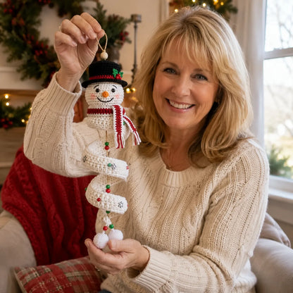 ☃️Crochet Snowman Spiral Ornament Diy Kit  🧶🎄✨