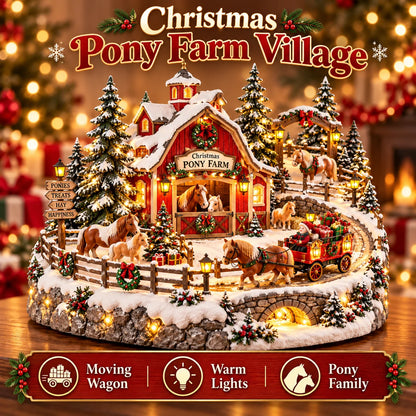 🐴 Christmas Pony Farm Village – Animated Holiday Scene