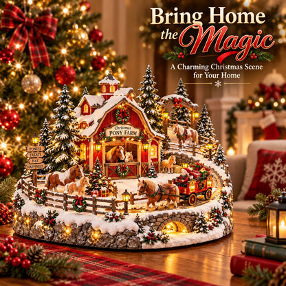 🐴 Christmas Pony Farm Village – Animated Holiday Scene