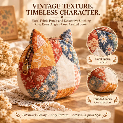 Handmade Patchwork Cat Coin Purse