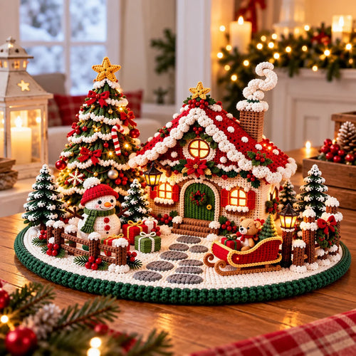 Crochet Christmas Chalet Winter Village Pattern - Amigurumi