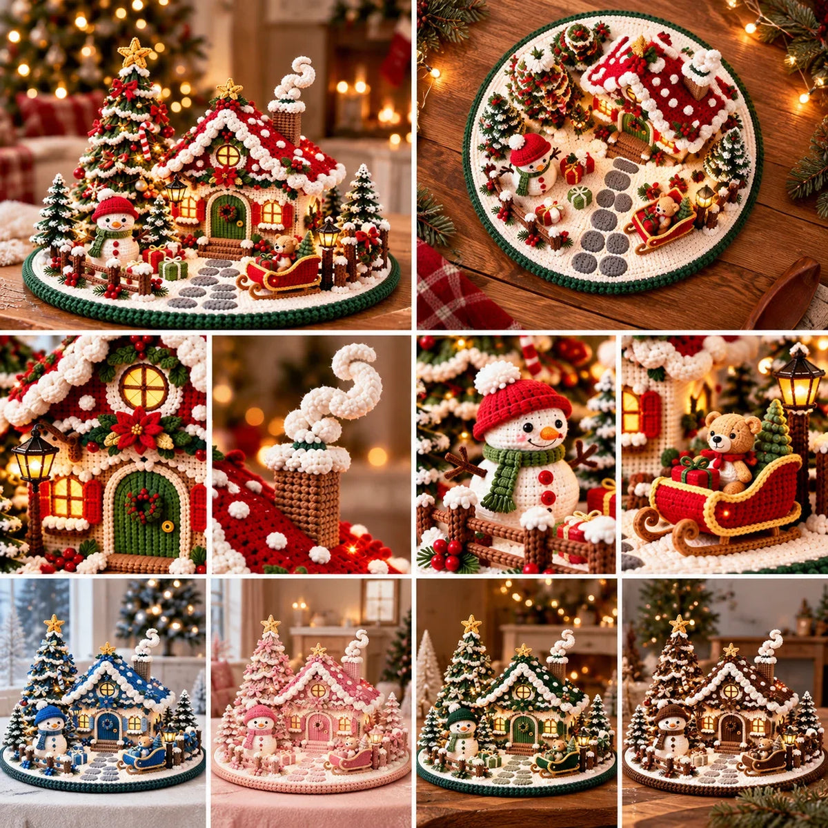 Crochet Christmas Chalet Winter Village Pattern - Amigurumi