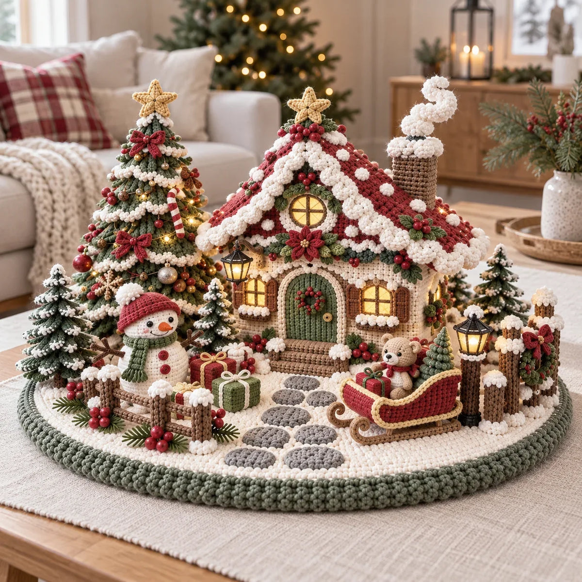 Crochet Christmas Chalet Winter Village Pattern - Amigurumi