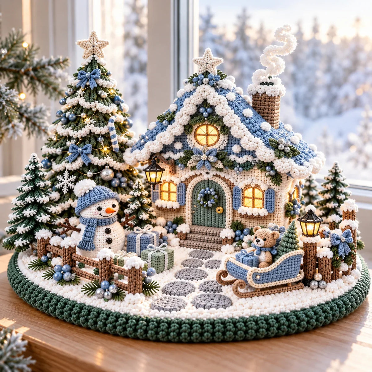 Crochet Christmas Chalet Winter Village Pattern - Amigurumi