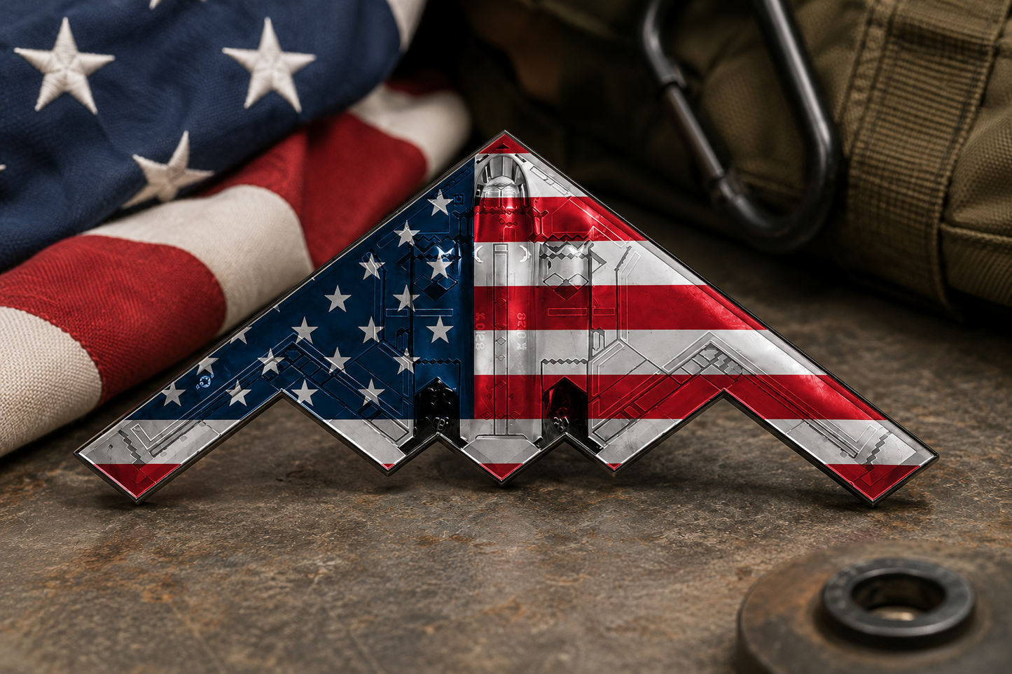 Spirit of ’76 B-2 Stealth Bomber Commemorative Metal Medal - 250th Anniversary Patriotic Collectible
