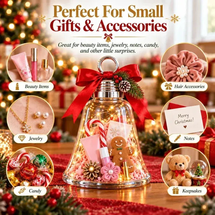 🎄🎁DIY Christmas Bell Gift Box - Clear DIY Surprise Container for Small Gifts & Stocking Stuffers