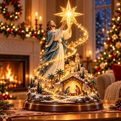 ⭐✨ Bethlehem Star Of Hope™ – Jesus Holding The Guiding Star Illuminated Christmas Nativity Scene