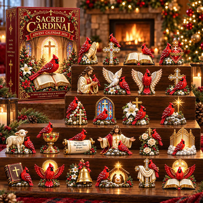 🔥Sacred Cardinal Advent Calendar 2026 – 24 Christian Keepsake Figurines of Faith, Hope & Christmas Blessings.