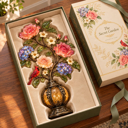 🌹✨ Eternal Bloom – Vintage Rose & Cardinal Table Lamp