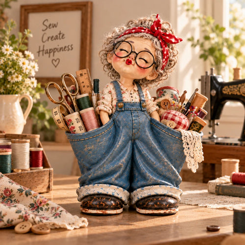 🌞 Retro Girl Multi-Purpose Organizer & Cute Home Decor