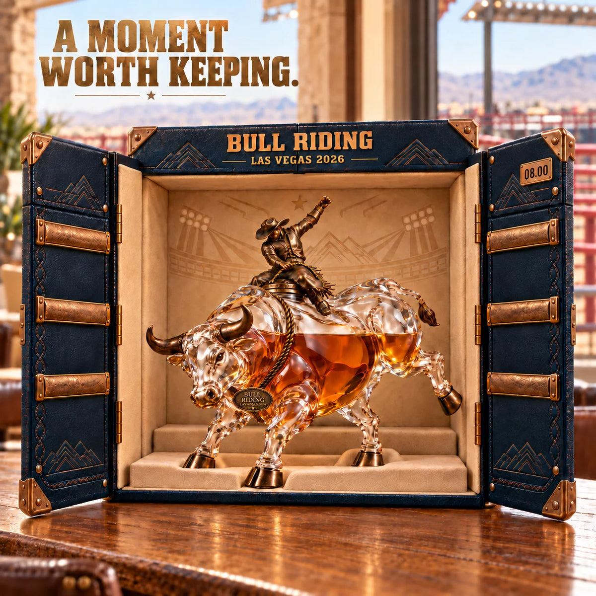 🤠 Eight Seconds Bull Rider Whiskey Decanter — Las Vegas 2026 Limited Custom Edition🤠