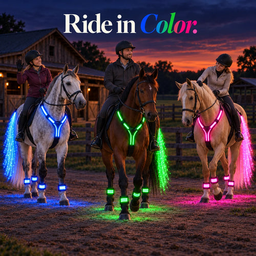 🌈🐎 Ride in Color! LED Horse Light Set – Blue, Green & Pink