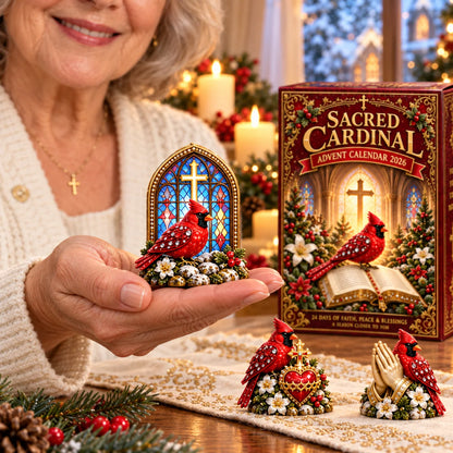🔥Sacred Cardinal Advent Calendar 2026 – 24 Christian Keepsake Figurines of Faith, Hope & Christmas Blessings.
