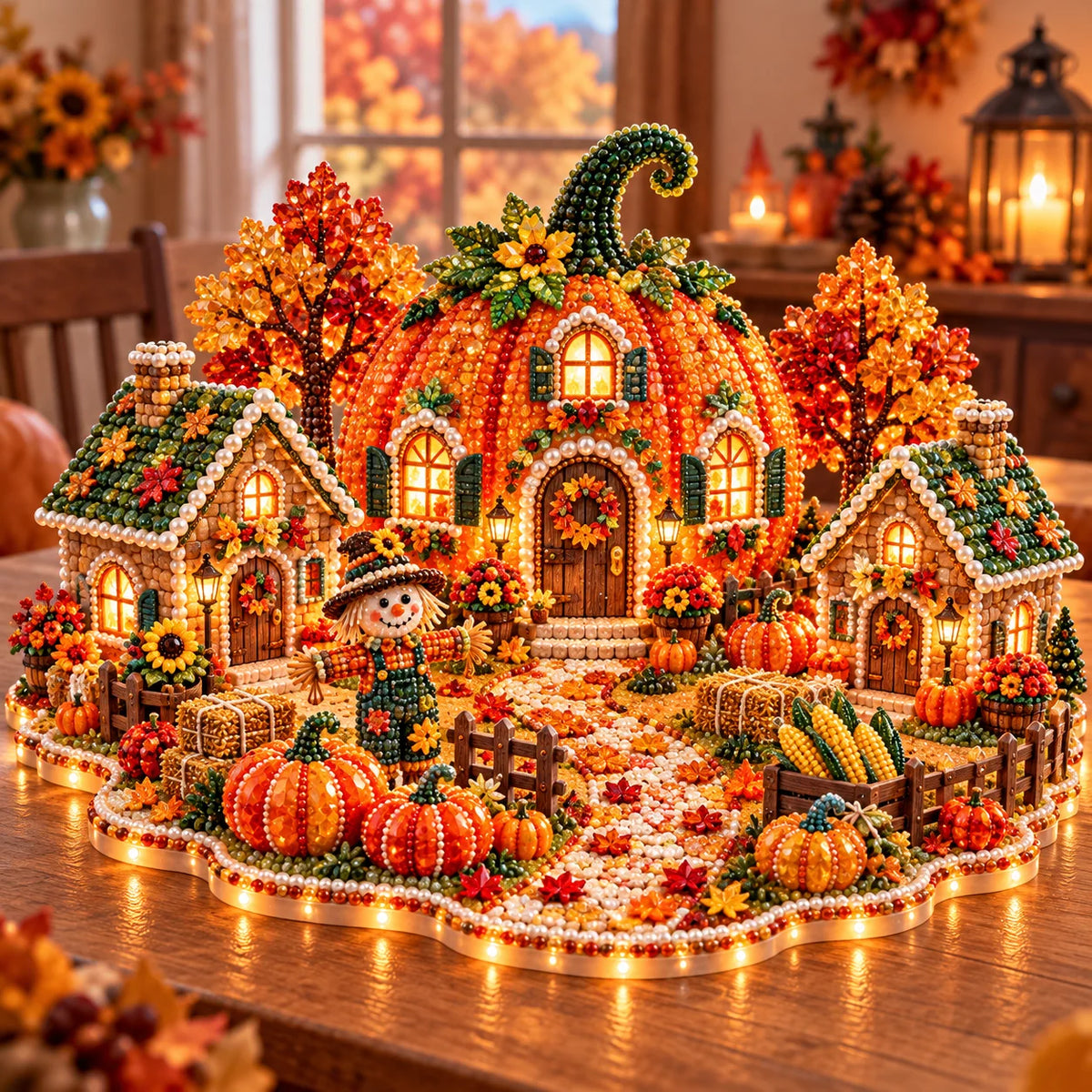 🔥 Holiday Sale: 48% Off 🍂 DIY Sparkling Autumn Village — 3D Diamond Art Decoration Kit