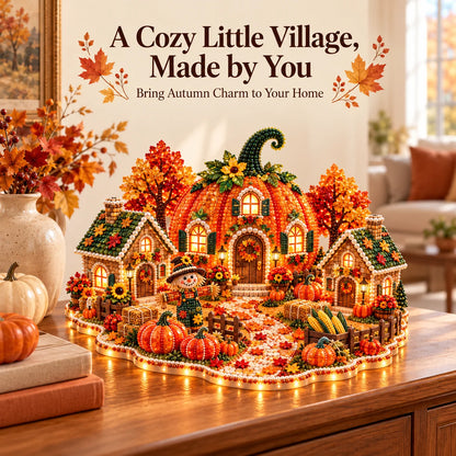 🔥 Holiday Sale: 48% Off 🍂 DIY Sparkling Autumn Village — 3D Diamond Art Decoration Kit