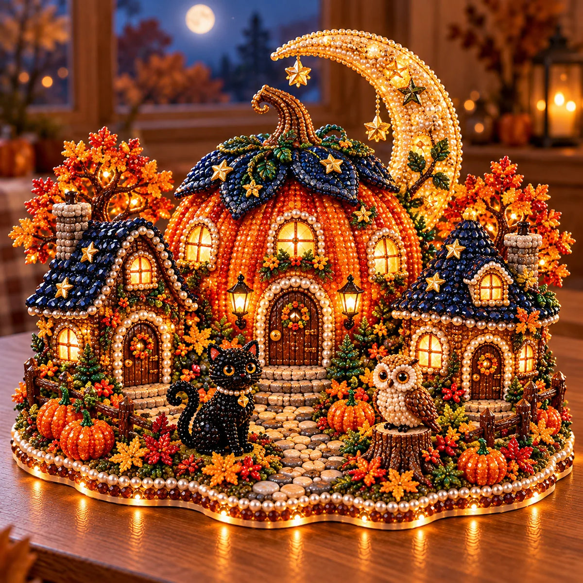 🔥 Holiday Sale: 48% Off 🍂 DIY Sparkling Autumn Village — 3D Diamond Art Decoration Kit