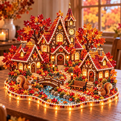 🔥 Holiday Sale: 48% Off 🍂 DIY Sparkling Autumn Village — 3D Diamond Art Decoration Kit