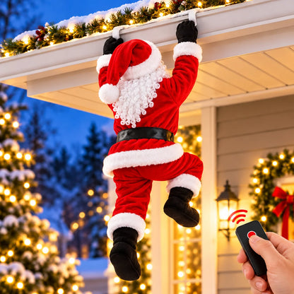 🎄 Remote-Controlled Climbing Santa™ – Animated Christmas Roof & Gutter Hanging Decoration | Watch Santa Try to Climb Your Roof! 🎁🎅