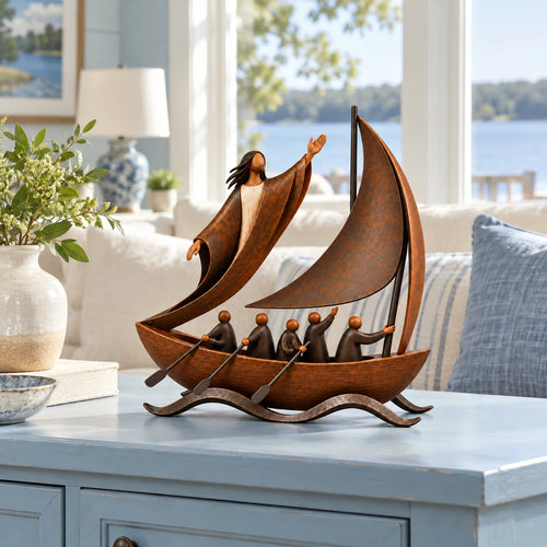 Peace in the Storm Faith Sailboat Sculpture