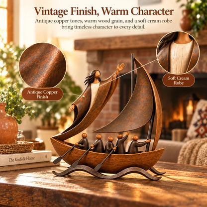 ⛵ When Life Gets Stormy, Let Faith Be Your Anchor — Peace in the Storm Sailboat Sculpture ✝️🥳