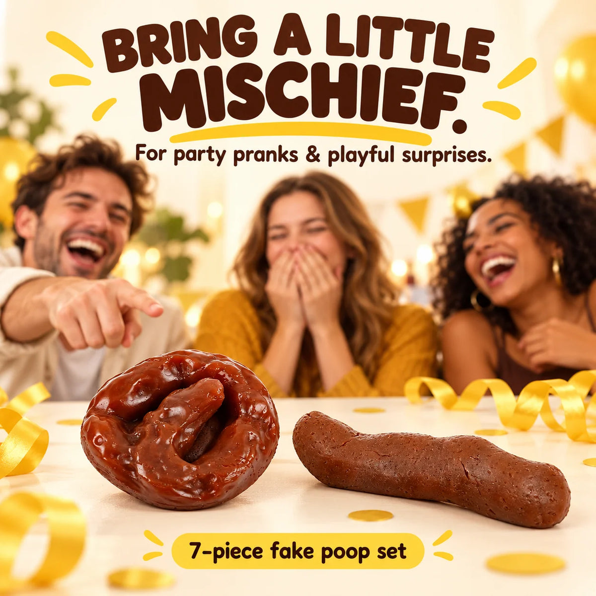 😂7 Pcs Fake Poop, Realistic Prank Poop